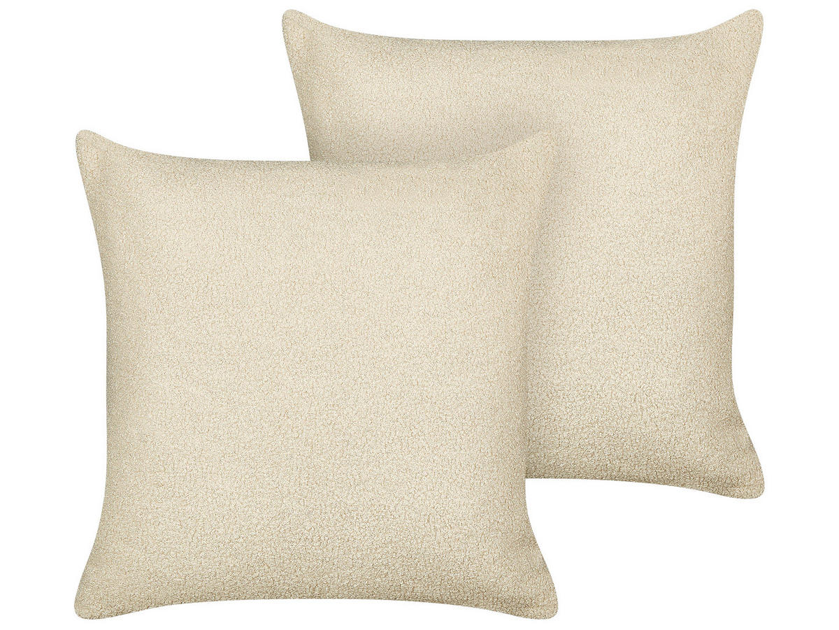 DEKOKISSEN 2er-Set Beige 45/45 cm Leuzea - Beige, Textil (45/45cm) - Beliani