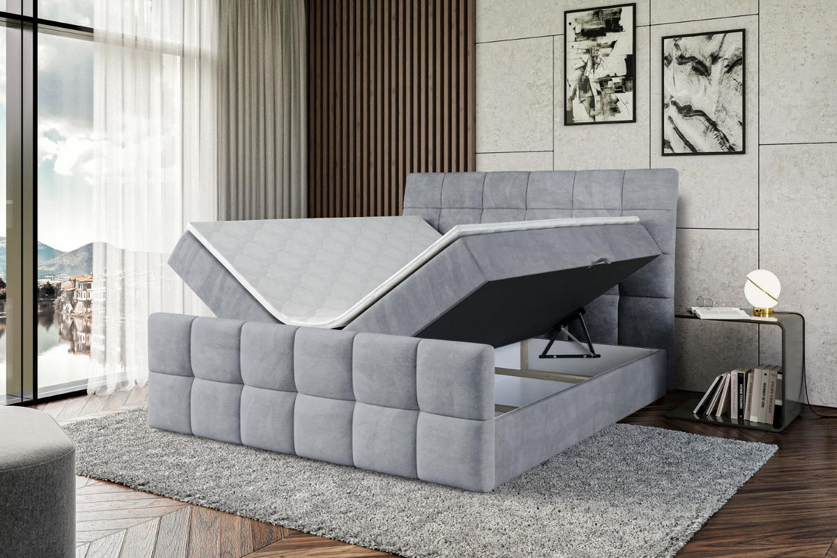 BOXBETT BRUGO-Z - 120 x 200 - H3 - Grau - Grau, Holzwerkstoff (120/200cm) - ALTDECOR