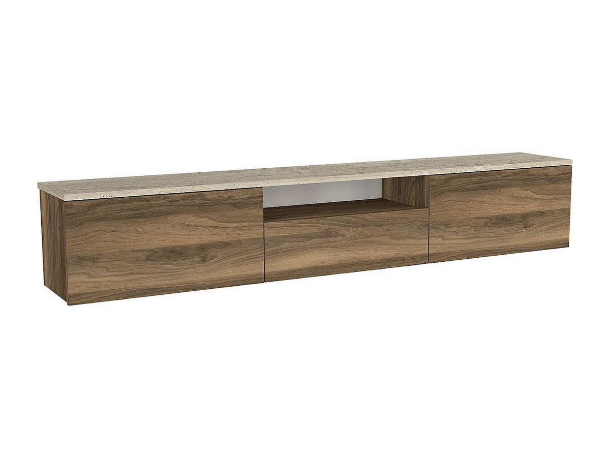 TV-HÄNGESCHRANK - 180 cm x 29.5 cm - holz - naturfarben dunkel, beige Lotula - Beige/Naturfarben, Holz (180/31.3/29.5cm) - Vente-Unique