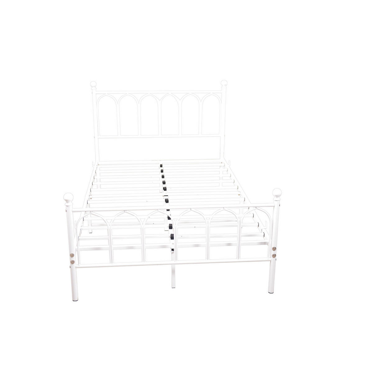 METALLBETT 90/200 cm in Weiß mit Lattenrost und Metallgestell - Weiß, Metall (90/200cm) - CHICFURN