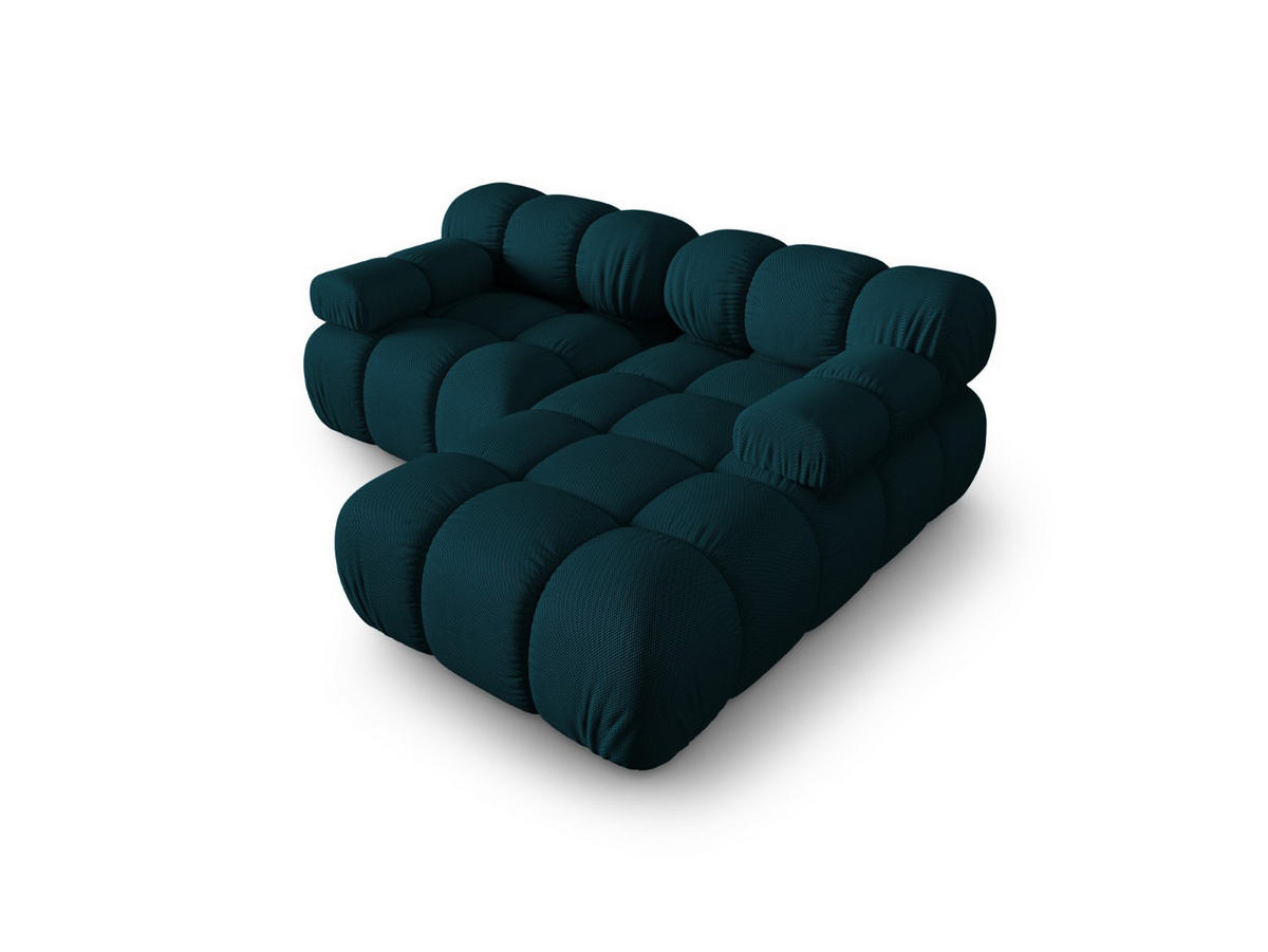 ECKSOFA modular rechts Bellis aus 3D-Stoff marineblau 3 Sitzplätze - Blau, Textil (155/188cm) - Micadoni