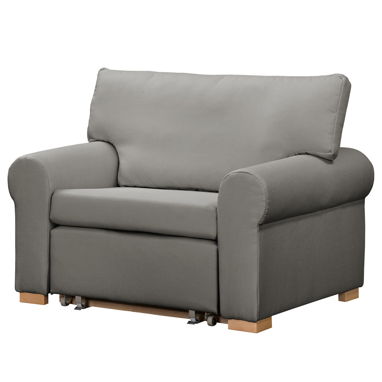 SCHLAFSOFA mit Husse - Buchefarben/Grau, Buchenholz/Textil (125/90/90cm) - home24