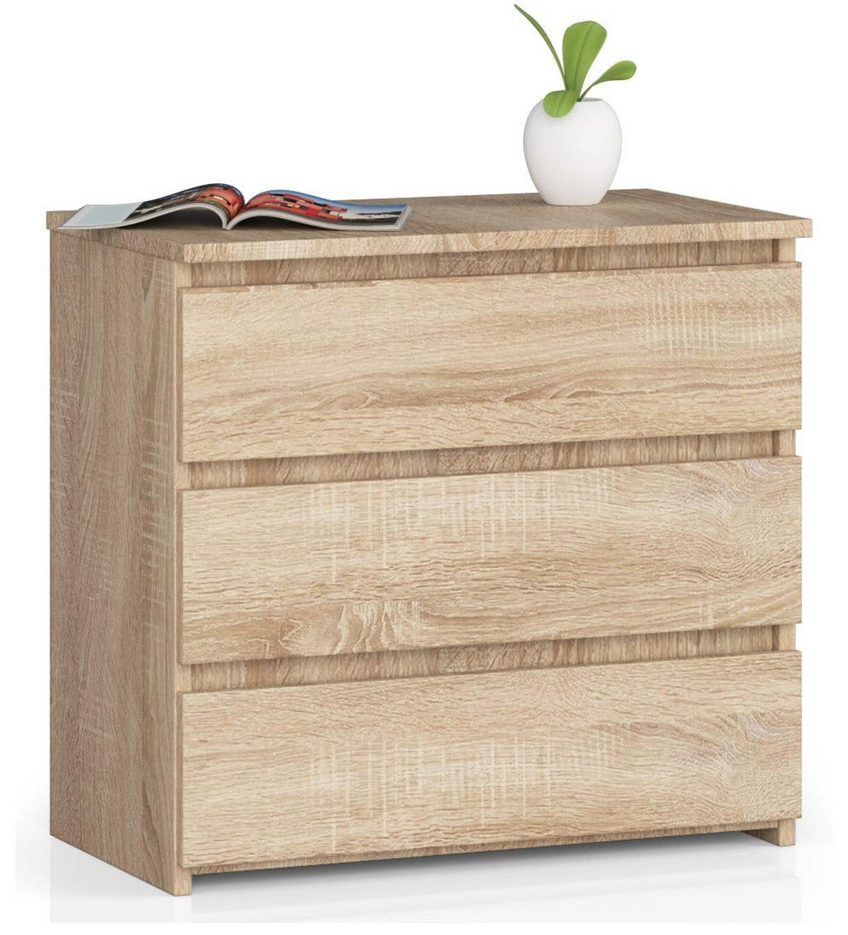 KOMMODE Eiche Sonoma 57/60/35 - Sonoma Eiche, Holzwerkstoff (60/57/35cm) - RAUMHIRSCH FURNITURE