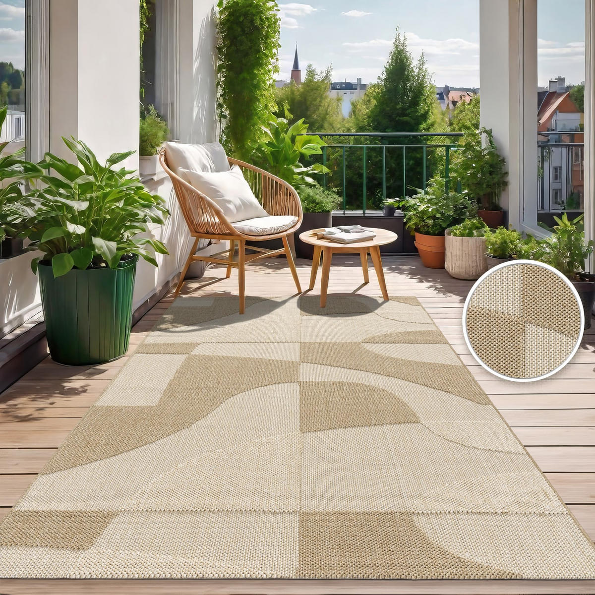 OUTDOORTEPPICH Boho Creme 120 x 160 cm - Creme, Kunststoff (120/160cm) - TT Home