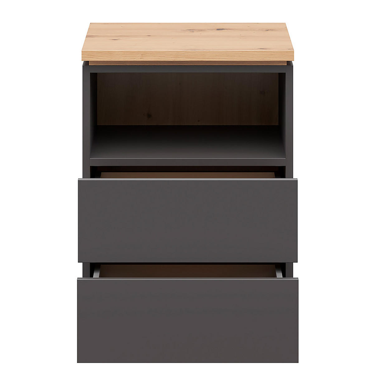NACHTKOMMODE - Graphitfarben, Holzwerkstoff (45/63/42cm) - home24