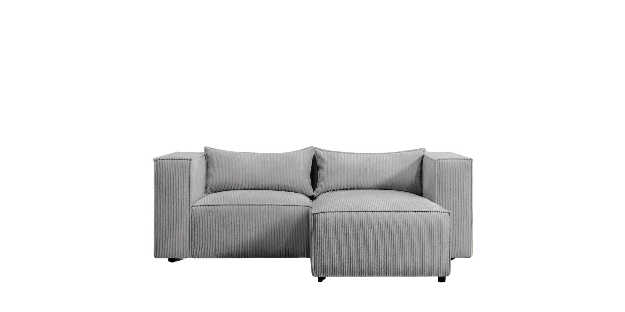 ECKSOFA L-Form Modulo, stoff Lincoln, Grau, Rechts - Grau, Holz (210/185cm) - Kaiser Möbel