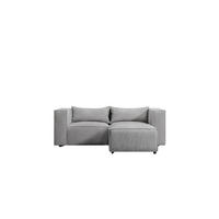ECKSOFA L-Form Modulo, stoff Lincoln, Grau, Rechts - Grau, Holz (210/185cm) - Kaiser Möbel