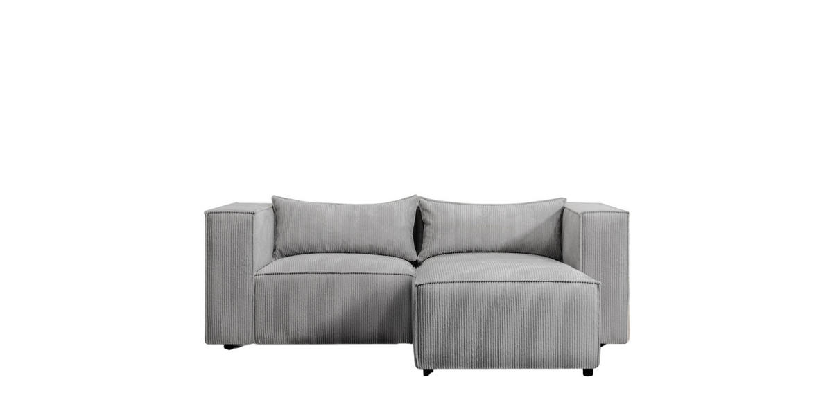 ECKSOFA L-Form Modulo, stoff Lincoln, Grau, Rechts - Grau, Holz (210/185cm) - Kaiser Möbel