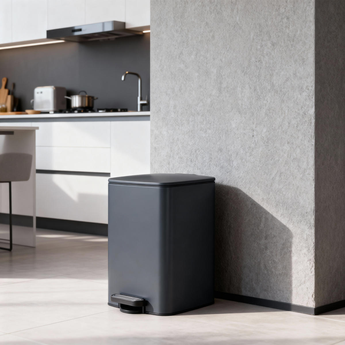 MÜLLEIMER - Grau, Kunststoff/Metall (29/40/34cm) - Relaxdays