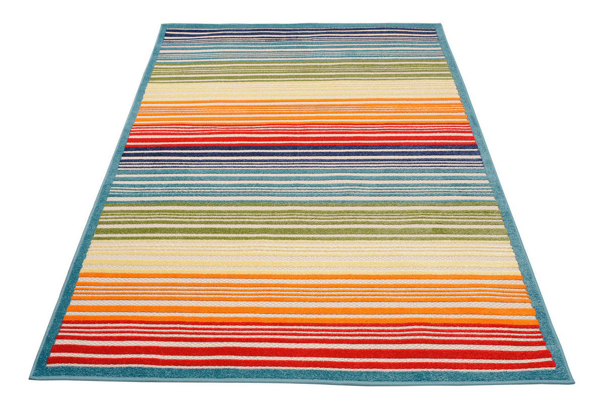 TEPPICH Bunte In-Outdoor Geometrisch, Streifen - Kurzflor Rechteckig, Stilvoll, Modern - 160x230 cm - Multicolor, Textil (160/230cm) - Mazovia