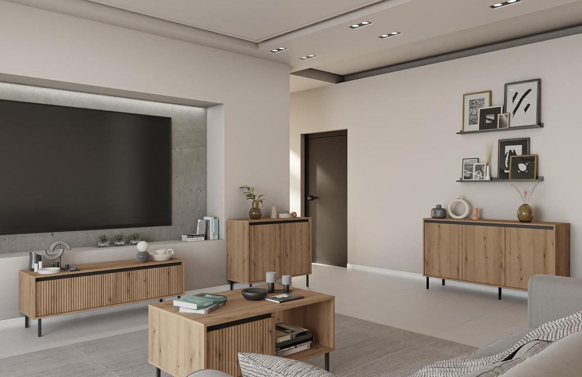 COUCHTISCH mit schublade 100x60x65 eiche evoke CIAO - Braun, Holzwerkstoff (60/100/65cm) - Compleo24