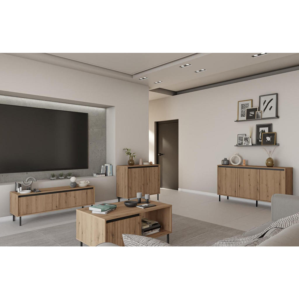 Thumbnail - Compleo24 Kommode, Braun, Holzwerkstoff, 148x100x40 cm, Wohnzimmer, Kommoden & Sideboards, Sideboards