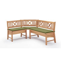 ECKBANK Deborah 177 x 224 x 87 Massivholz Buche lackiert/Grün - Buchefarben/Grün, Holz (177/224cm) - 58aufmkessel