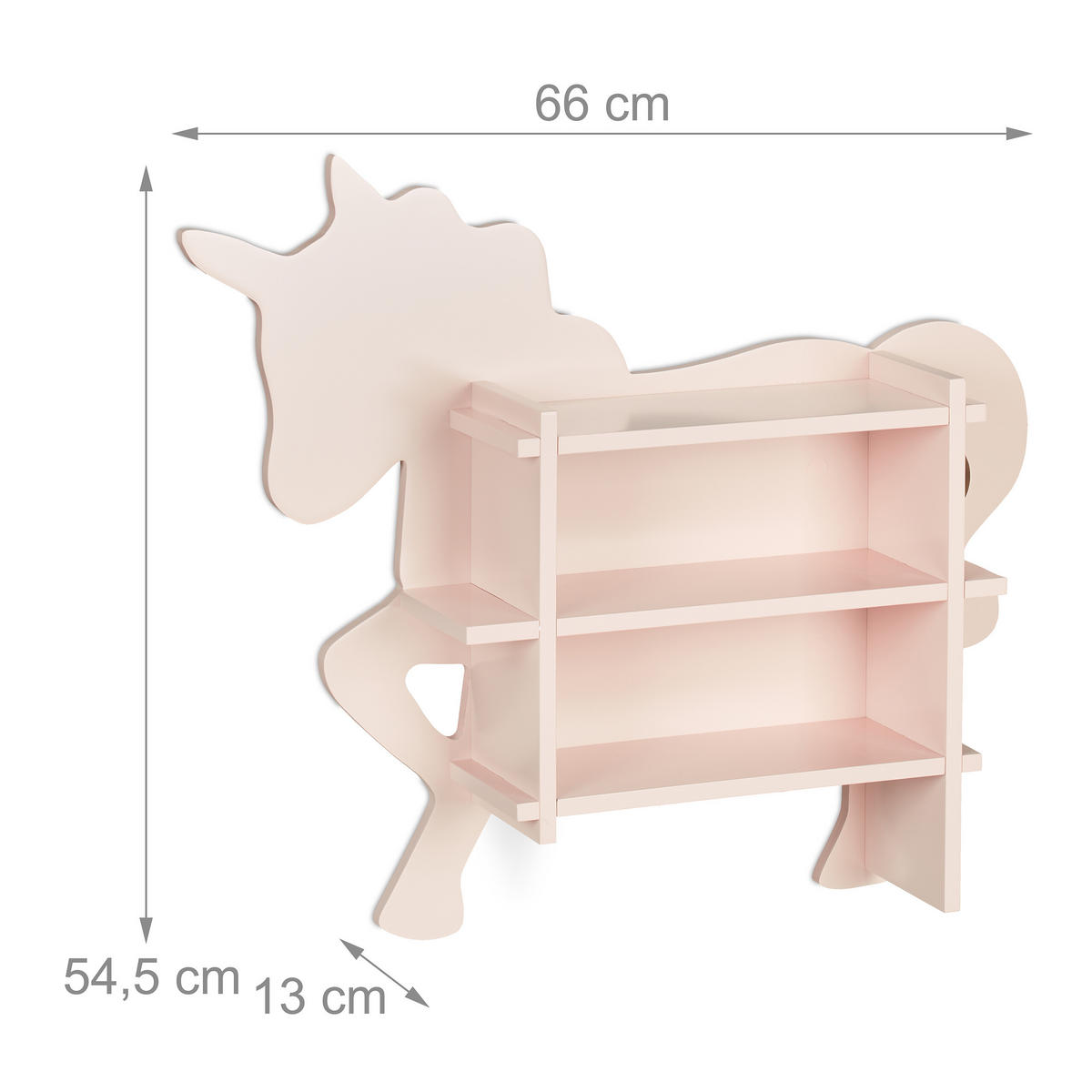 KINDERREGAL - Rosa, Holzwerkstoff (66/54.5/13cm) - Relaxdays
