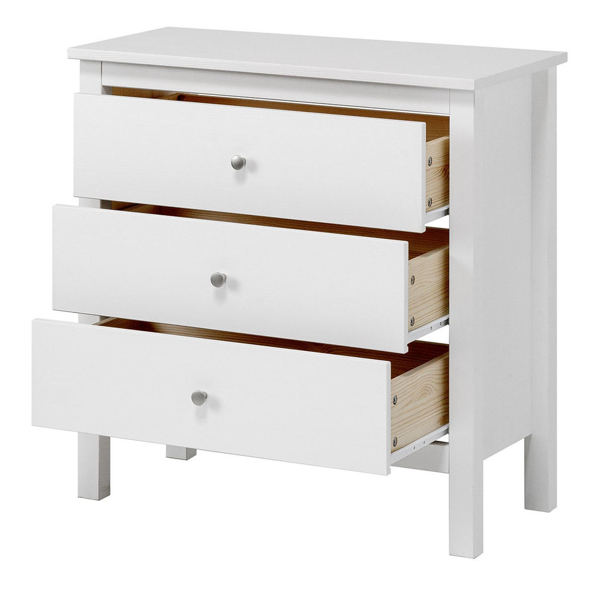 KOMMODE Massivholz 37/75/75 cm - Weiß, Holz (75/75/37cm) - hagge home