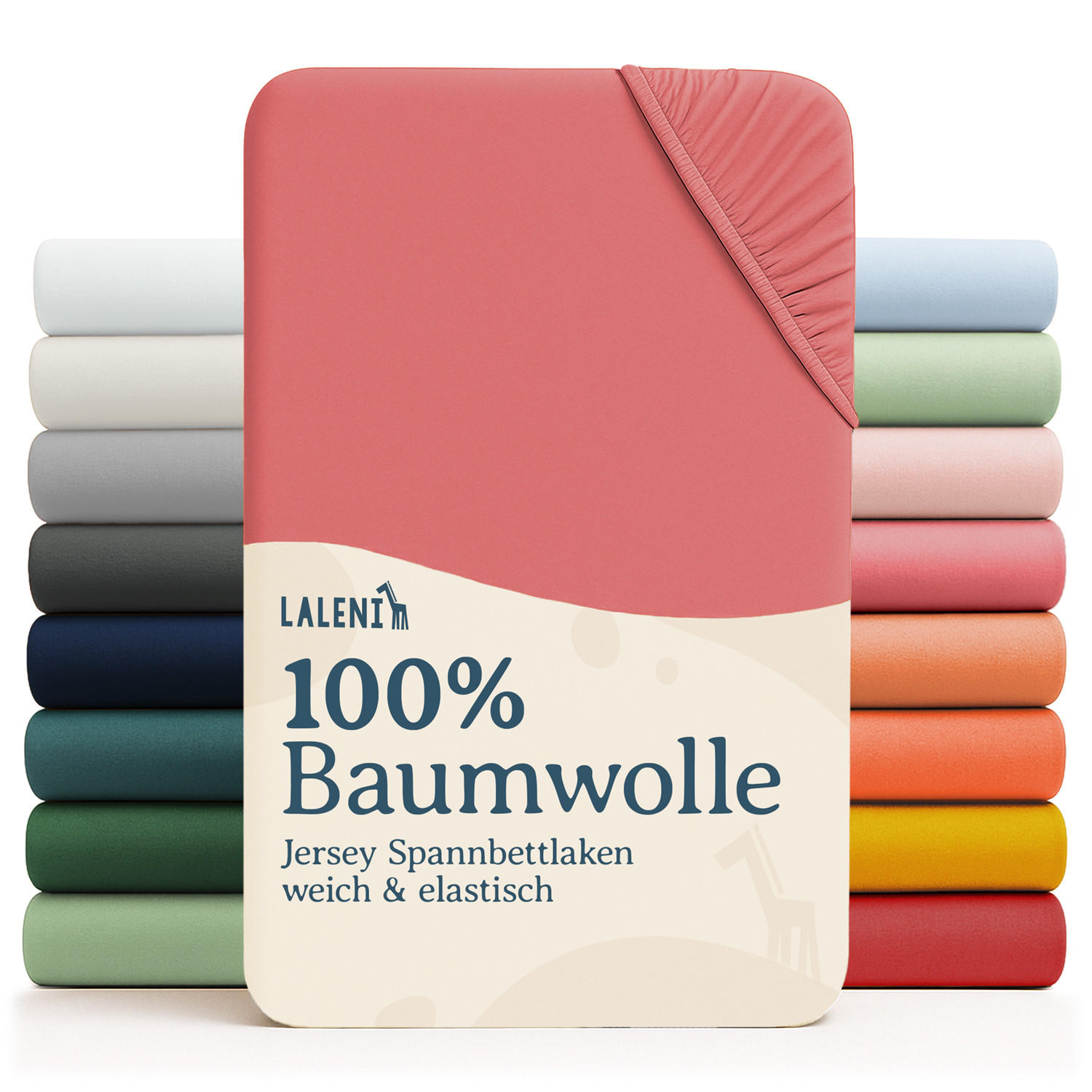 SPANNBETTLAKEN für Beistellbett & Stubenwagen – 100% Baumwolle, Atmungsaktiv & Weich, 28x73cm - 30x76cm, Rot - Rot, Textil (28/76cm) - Laleni
