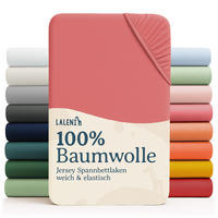 SPANNBETTLAKEN für Beistellbett & Stubenwagen – 100% Baumwolle, Atmungsaktiv & Weich, 28x73cm - 30x76cm, Rot - Rot, Textil (28/76cm) - Laleni
