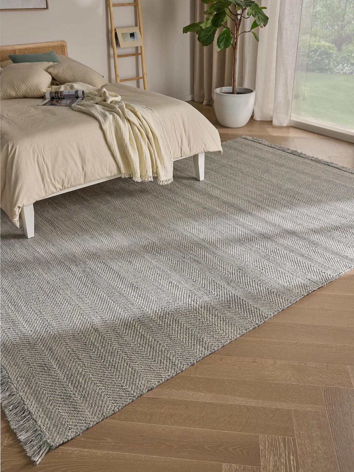 WOLLTEPPICH Lars Hellgrau 80x150 cm - Hellgrau, Textil (80/150cm) - benuta Pure