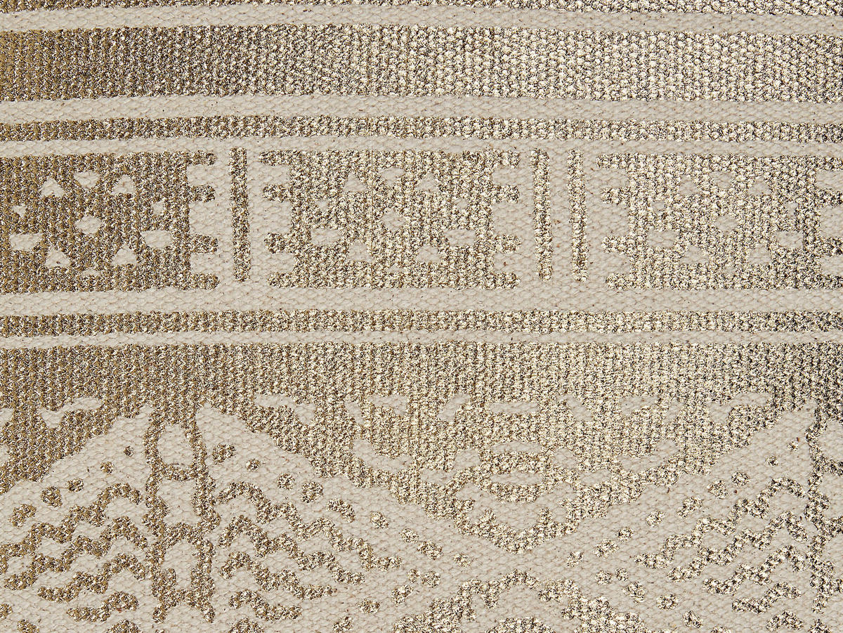DEKOKISSEN 2er-Set Gold 50/50 cm Oujda - Goldfarben, Naturmaterialien/Textil (50/50cm) - Beliani