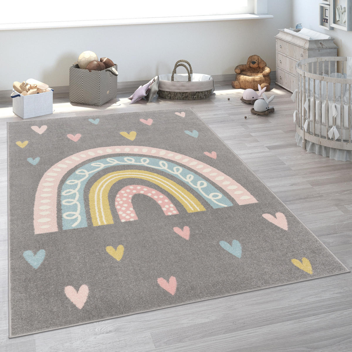 KINDERTEPPICH 80/150 cm Nino 887 - Grau, Textil (80/150cm) - Paco Home