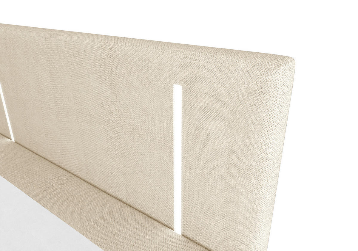 BOXBETT ONO mit Matratze H3, Bonell und Topper 180x200 CURIO 09 - Ecru, Textil (180/200cm) - Bedante