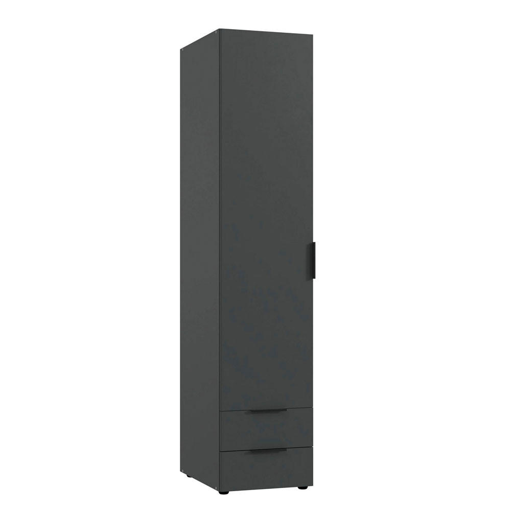 KLEIDERSCHRANK Modena graphit / 40 cm / 54 cm / 185 cm - Graphitfarben/Schwarz, Holz/Holzwerkstoff (40/185/54cm) - Wimex