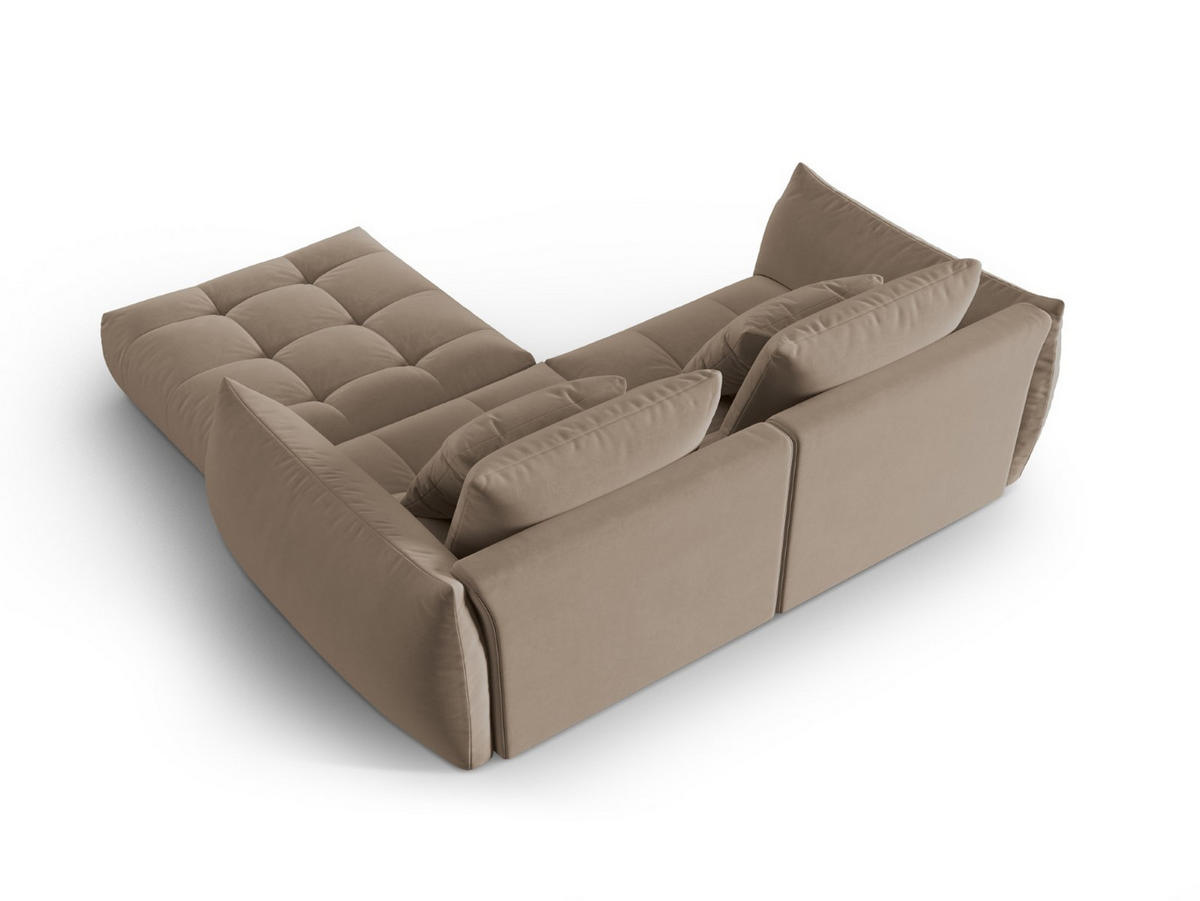 SOFA modular Bloom aus Samt hellbraun 3 Sitzplätze - Hellbraun, Textil (216/232cm) - Micadoni