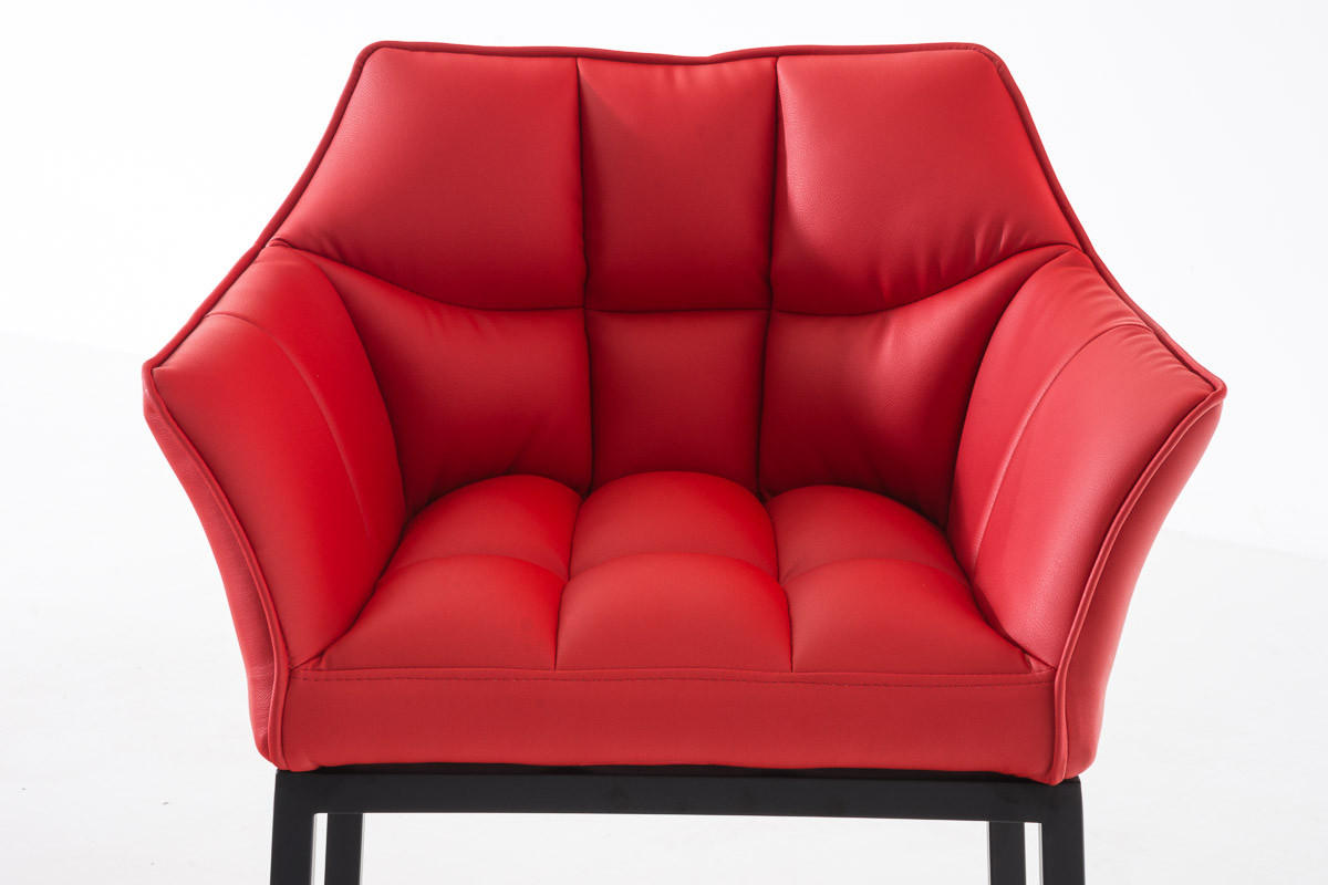 BARHOCKER Gibel Kunstleder Rot Schwarz - Rot, Leder (64/110/48cm) - DELUKE