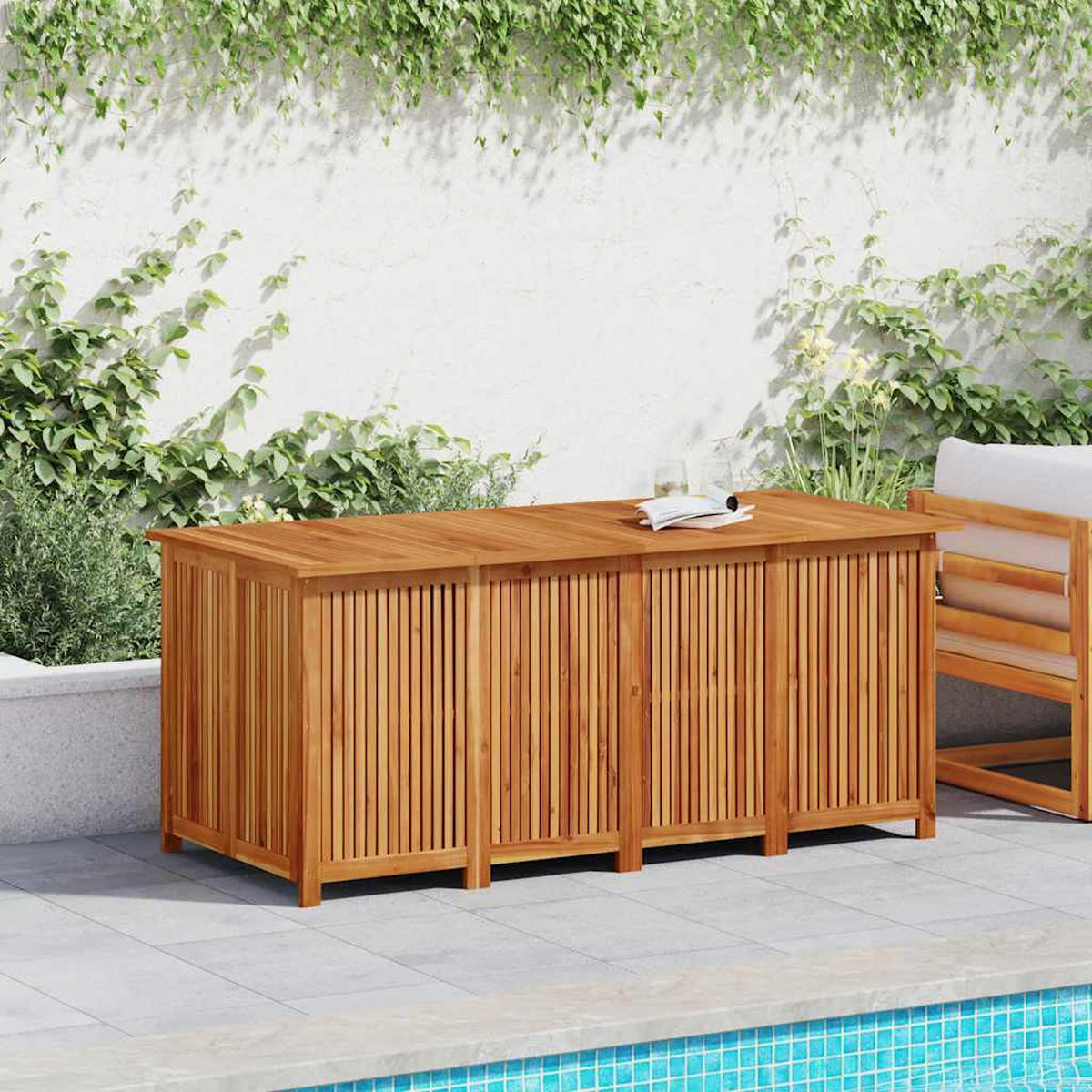 GARTENBOX 200/80/75 Cm Massivholz Akazie - Braun, Holz (200/75/80cm) - vidaXL