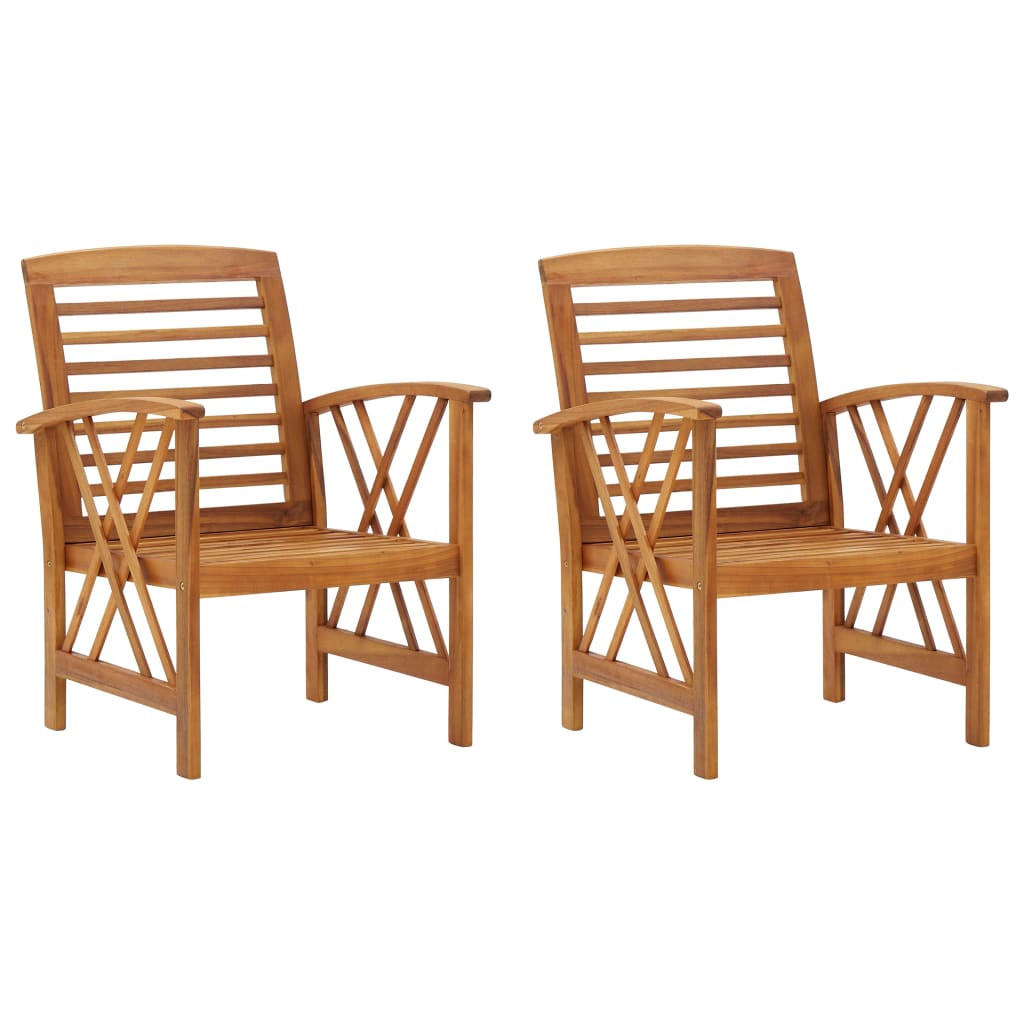 GARTENSTÜHLE 2er Set Massivholz Akazie - Braun, Holz (59/83/67cm) - vidaXL