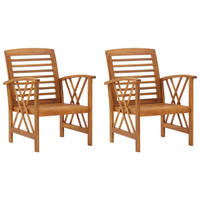 GARTENSTÜHLE 2er Set Massivholz Akazie - Braun, Holz (59/83/67cm) - vidaXL
