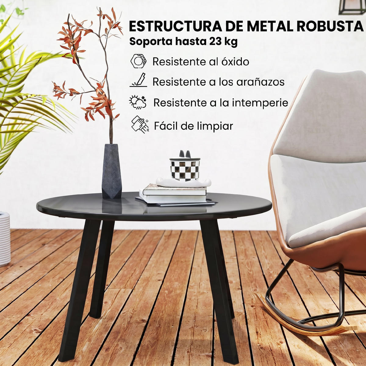 COUCHTISCH,RUND Metall rutschfest Ø70x42cm,grau - Grau, Metall (70/70/42cm) - Vallsero