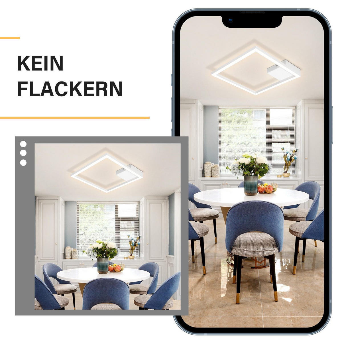LED-DECKENLEUCHTE Eisenach 29.4/29.4/3.8 cm - Weiß, Metall (29.4/29.4/3.8cm) - Nettlife