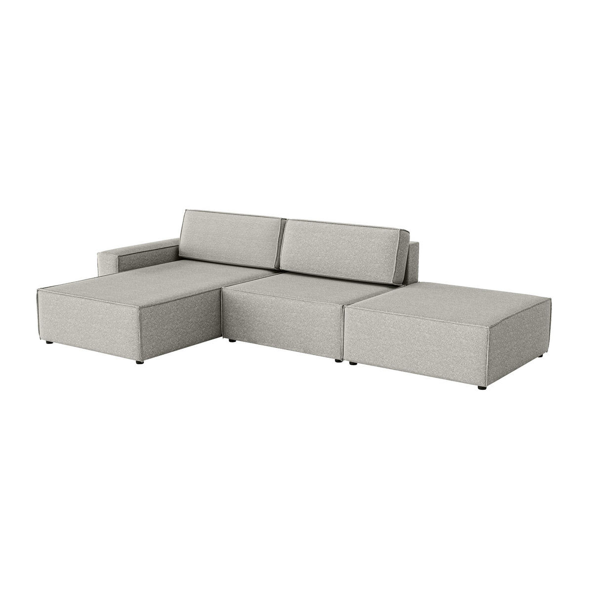 ECKSOFA Lummo Re mit Schlaffunktion, Grau - Grau, Textil (323/185cm) - Fedve