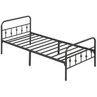 BETTRAHMEN für Matratze 200 x 90 cm, 82,5 cm hoch Metallbett, Schwarz - Schwarz, Metall - HOMCOM