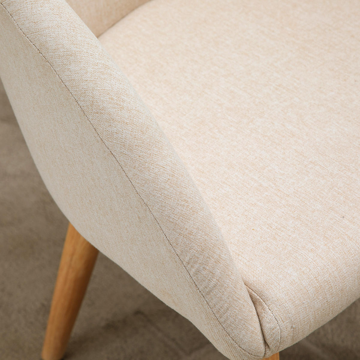 ARMLEHNSTUHL 2er-Set DE-13182 Skandinavisch mit Armlehnen Beige - Beige, Holz (56/74/55cm) - ComfortXL