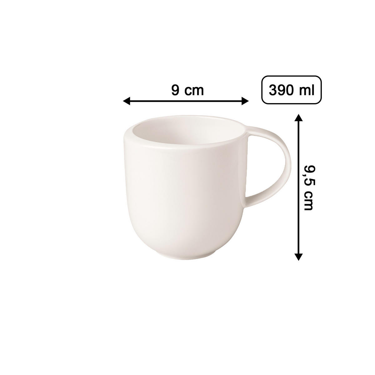BECHER MIT HENKEL NewMoon weiß 390 ml 6er Set - Weiß, Keramik (0.39L) - Villeroy & Boch