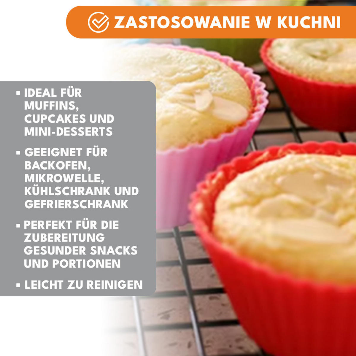 MUFFINFORM Silikon Muffinförmchen Set 12 Stück - Multicolor, Kunststoff (4.5/3.5/7cm) - KRUMAD