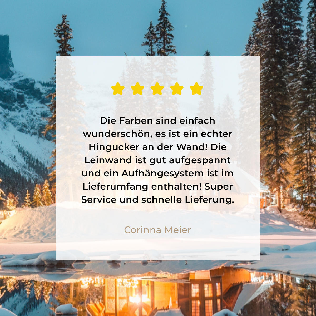 LEINWANDBILD Winterlandschaft - Natur - Haus - Berge - Schnee 80x120 cm - Hellblau, Textil (80/120cm) - MuchoWow