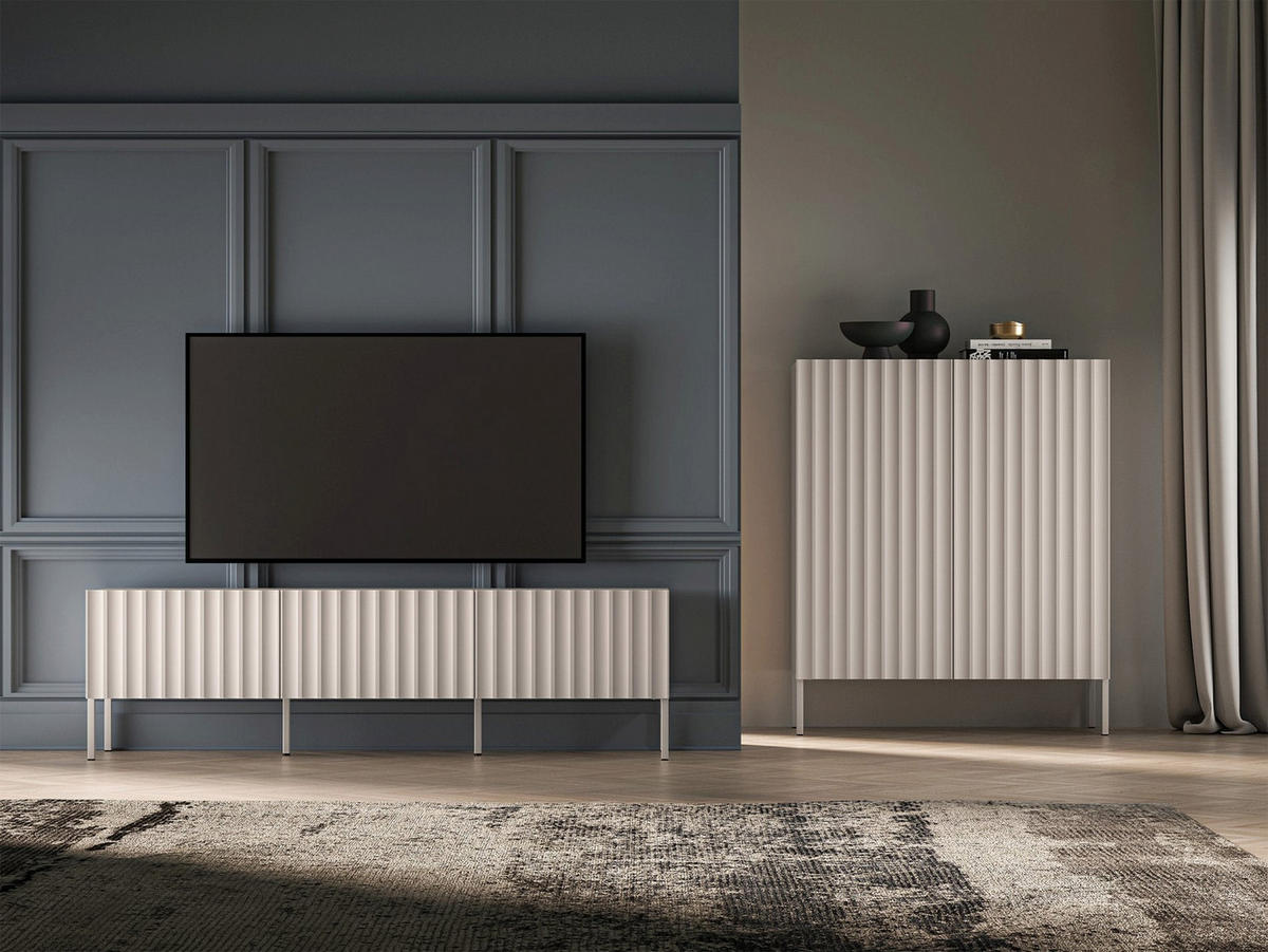 TV-LOWBOARD Derriva Hellbeige 170 cm - Ecru/Beige, Holzwerkstoff/Metall (169.8/49.7/37cm) - Selsey