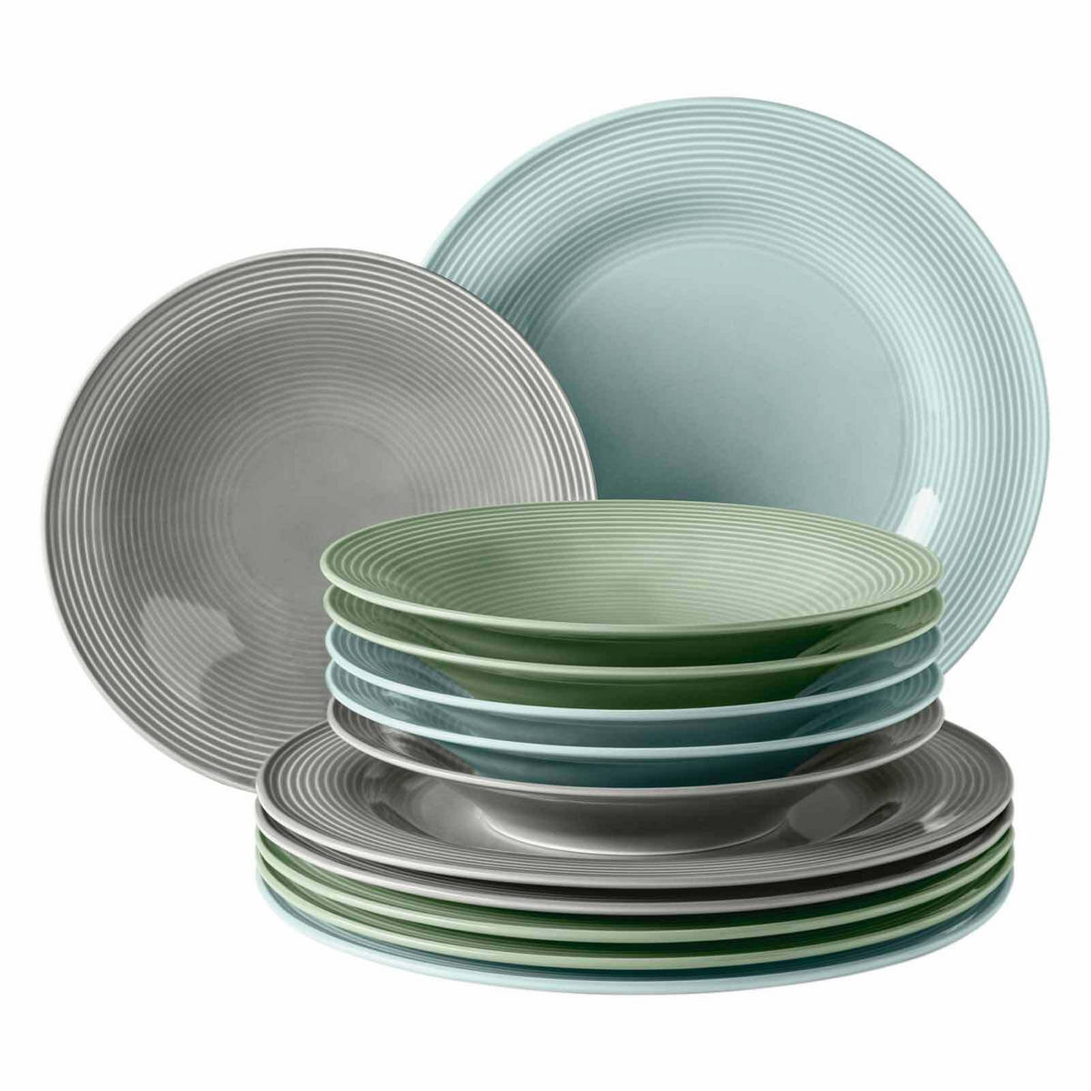 TAFELSERVICE Beat Color Glaze bunt 12er Set - Multicolor, Keramik (32.3/23.5/32.3cm) - Seltmann Weiden