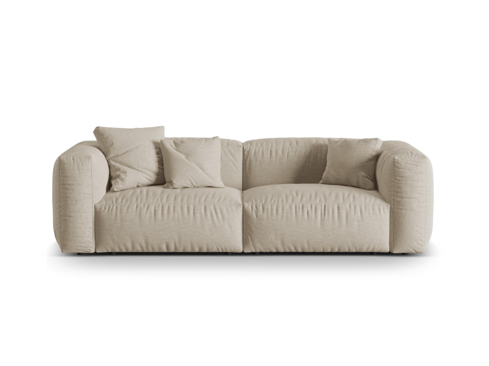 SOFA modular Martina aus strukturiertem Stoff leichtes beige 3 Sitzplätze - Creme, Textil (106/75/240cm) - Micadoni