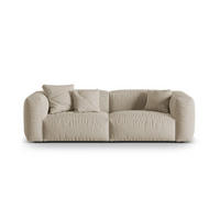 SOFA modular Martina aus strukturiertem Stoff leichtes beige 3 Sitzplätze - Creme, Textil (106/75/240cm) - Micadoni