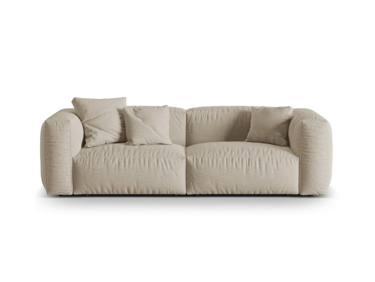 SOFA modular Martina aus strukturiertem Stoff leichtes beige 3 Sitzplätze - Creme, Textil (106/75/240cm) - Micadoni