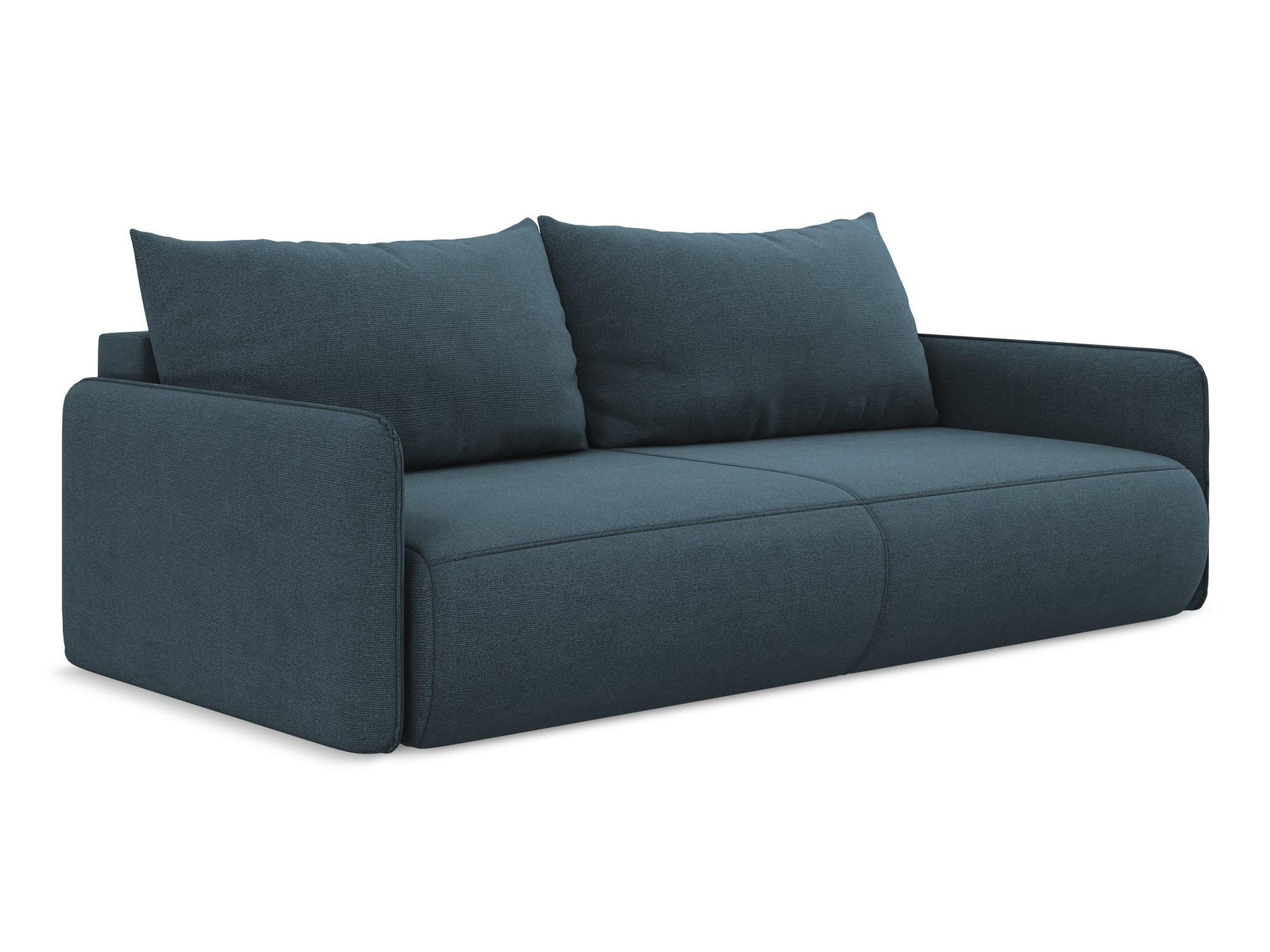 3-SITZER SOFA mit Schlaffunktion Strukturstoff Stoff Blau - Blau/Blaugrau, Kunststoff/Textil (216/86/105cm) - Makamii