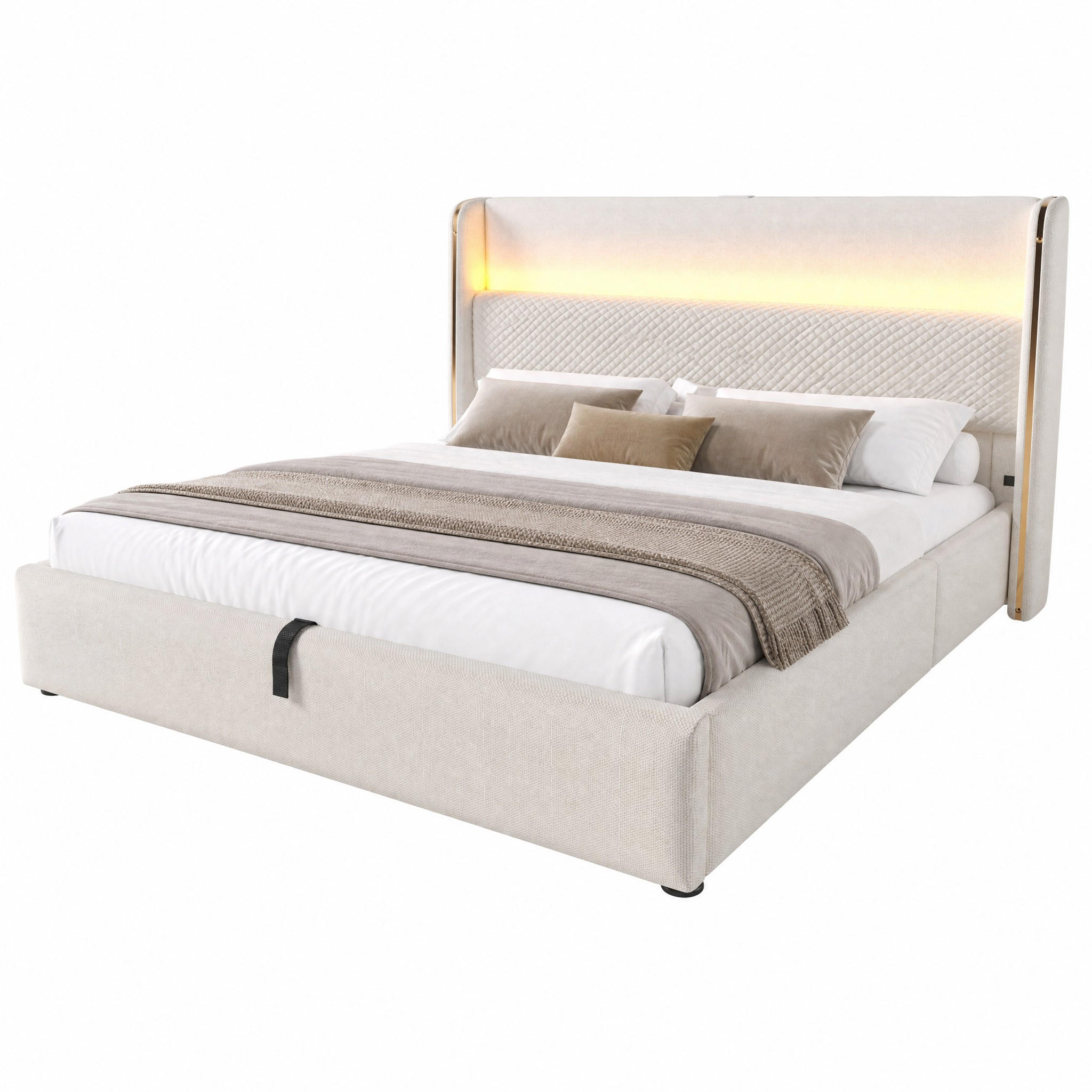 Beauniv Bett Beige 180x200 cm