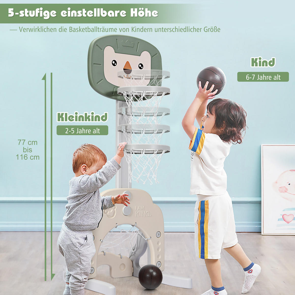 BASKETBALLKORB Fußballtor Golf Grau - Weiß, Kunststoff (51/54cm) - COSTWAY