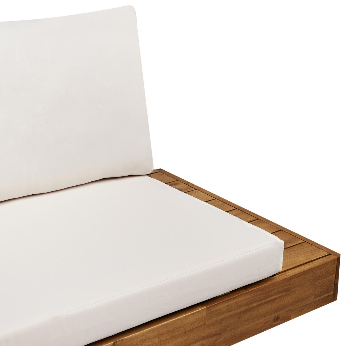 LOUNGESOFA 3-Sitzer Heller Holzfarbton Marettimo - Hellbraun/Weiß, Holz (230/70/68cm) - Beliani