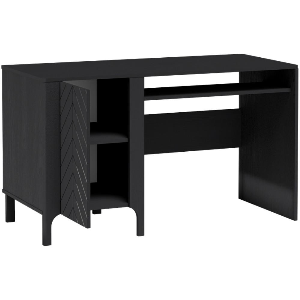 SCHREIBTISCH Lume mit einer Tür, 135 cm, schwarz - Schwarz, Holzwerkstoff (60/135/77.5cm) - Beautysofa