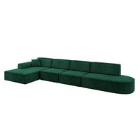 ECKSOFA Ottomane Links IREA-L3-v3 - 403x165x76 cm Grün - Grün, Holzwerkstoff/Textil (403/165cm) - ALTDECOR
